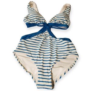 NWOT Shade & Shore blue and white stripes